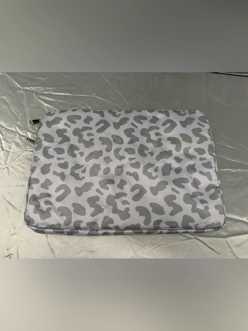 Leopard Print Laptop Sleeve in Gray